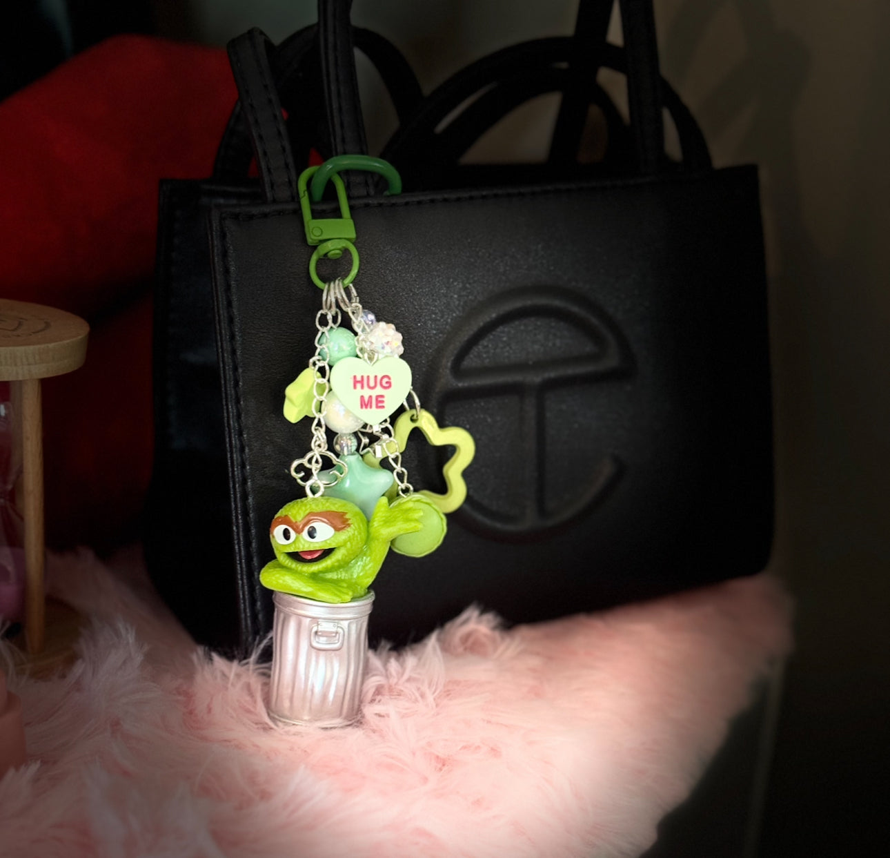 Nostalgic Green Grouch Inspired Bag Charm