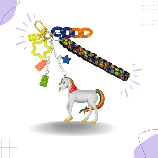 Retro Rainbow Horse Bag Charm