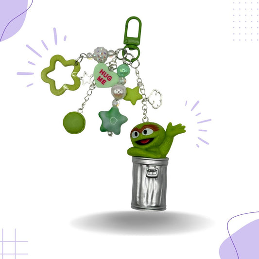 Nostalgic Green Grouch Inspired Bag Charm